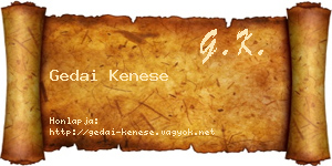 Gedai Kenese névjegykártya